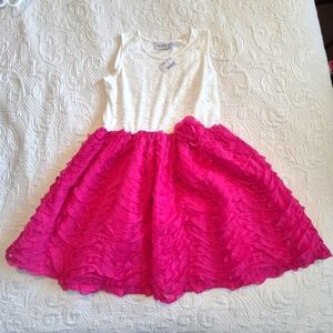Children's Place girls XL 14 pink tulle bottom elegant pink and white Dress NWT